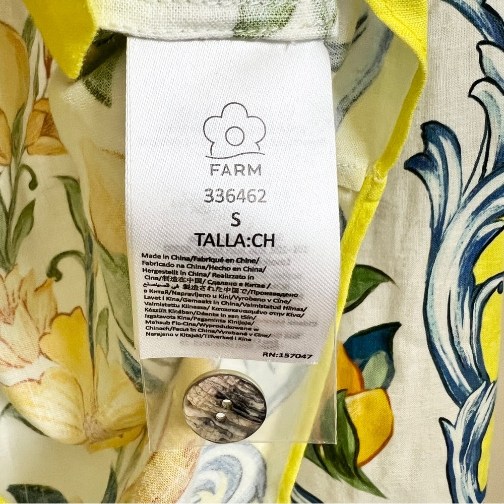 FARM Rio Sicily Scarf Linen Blend Shirt Size Small NWT - Picture 14 of 16